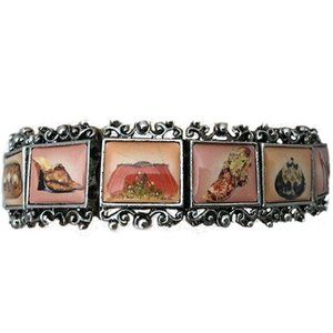 Shoes and Handbags Icons Tile Stretchable Bracelet